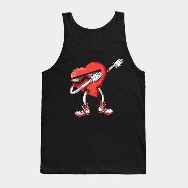 Funny Dabbing Heart Valentine Day For men women Boys Gifts Tank Top by barranshirts